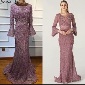 Gorgeous Pink Beaded Evening Gown!